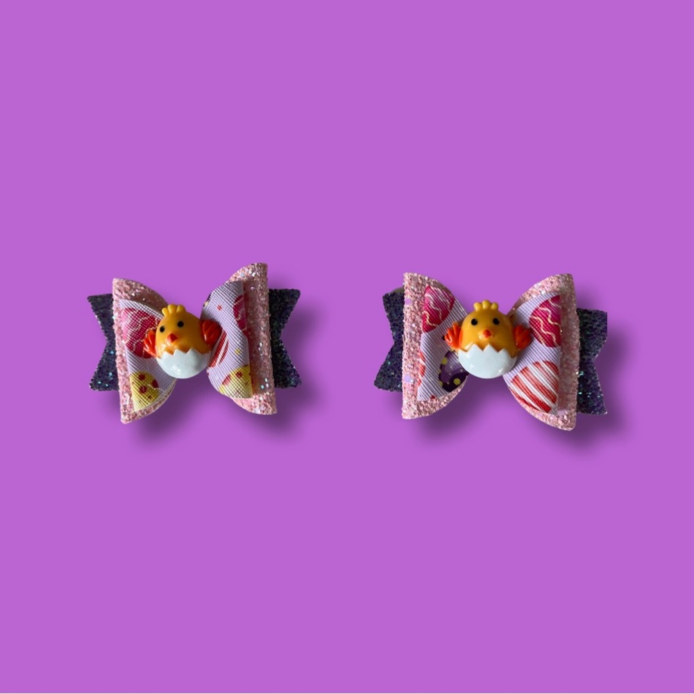 Girl’s Bunny 🐰 TalesUs Chick 🐥 glitter hair clips